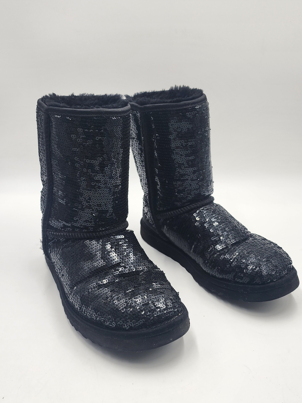 UGG Australia Boots Classic  Sparkle Sequin 3161 Women's Size 9 Black
